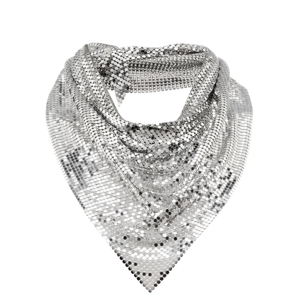 Paco Rabanne Silver Sequin Necklace
